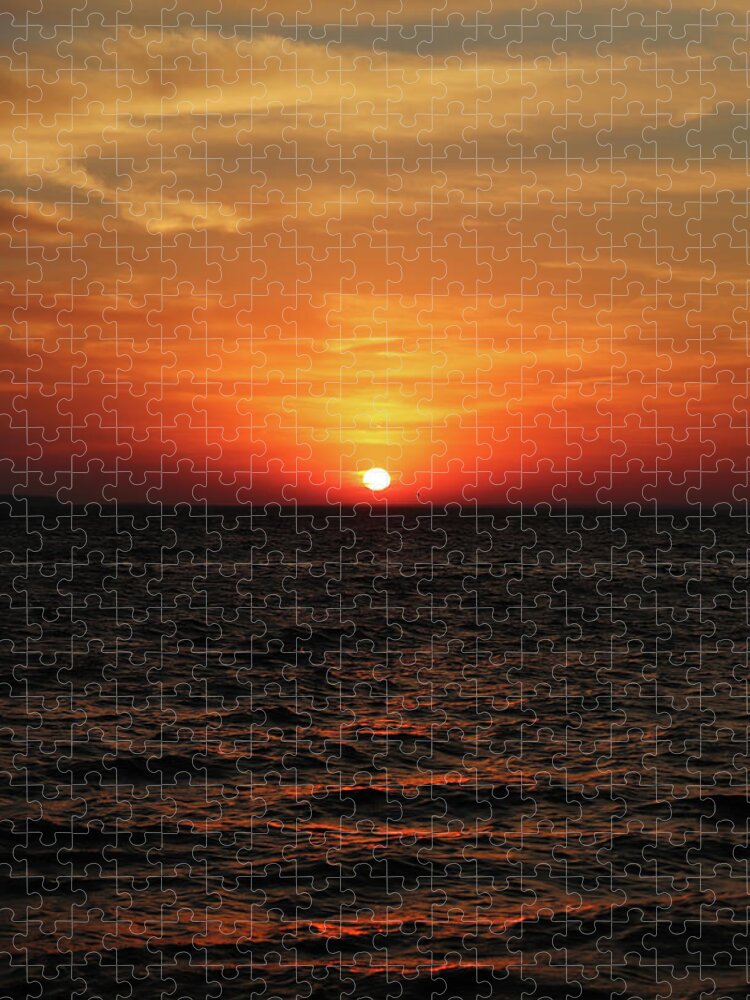 Sunset Jigsaw Puzzle featuring the photograph Sunset Abstract 2 #2 by David T Wilkinson