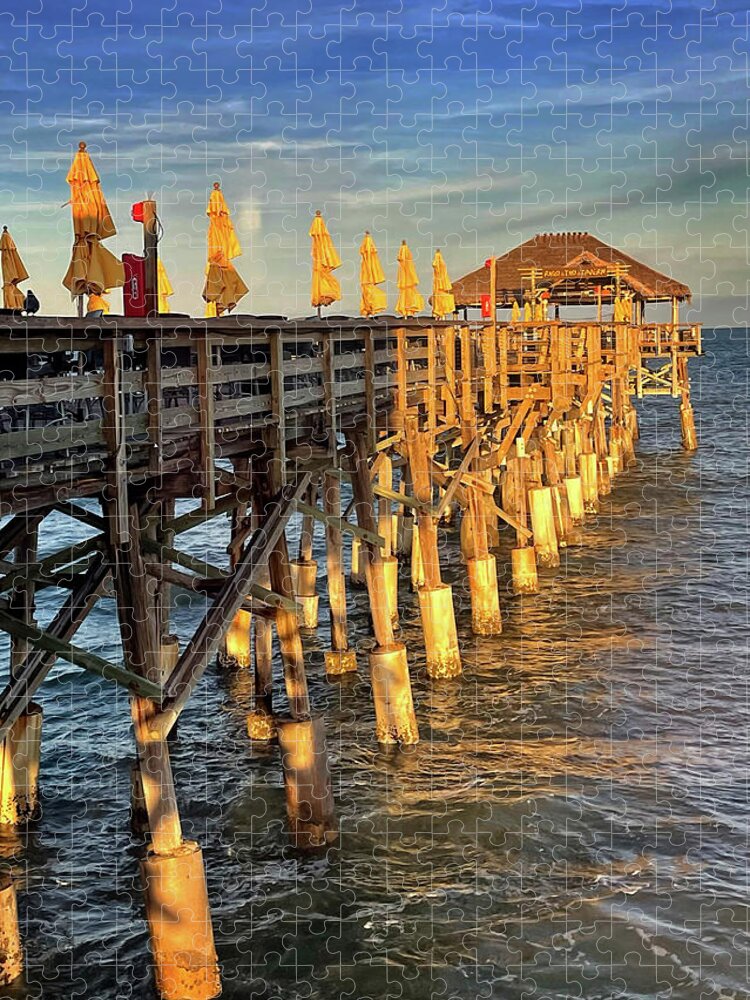 Pier Jigsaw Puzzle featuring the photograph Sunset on the Pier #1 by George Taylor