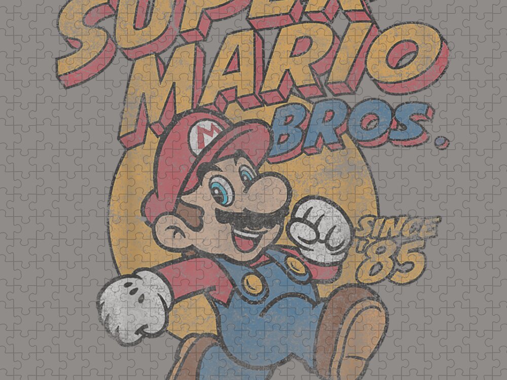 Super Mario Bros Since 85 Vintage Poster #1 Jigsaw Puzzle by