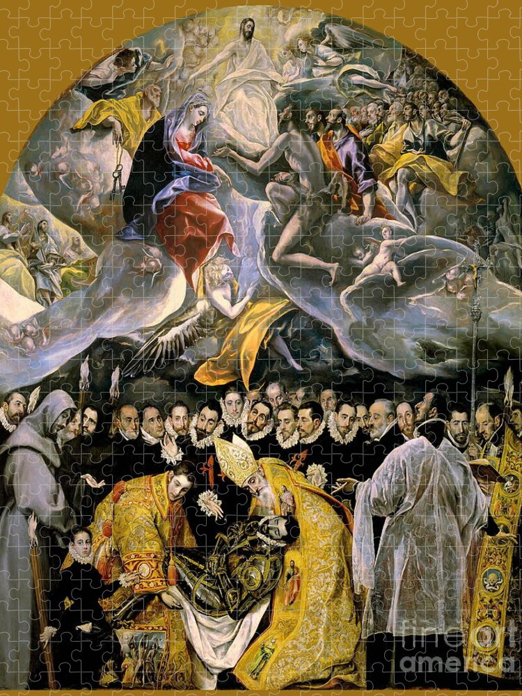 The Burial Of Count Orgaz Jigsaw Puzzle featuring the painting The Burial of Count Orgaz #1 by El Greco