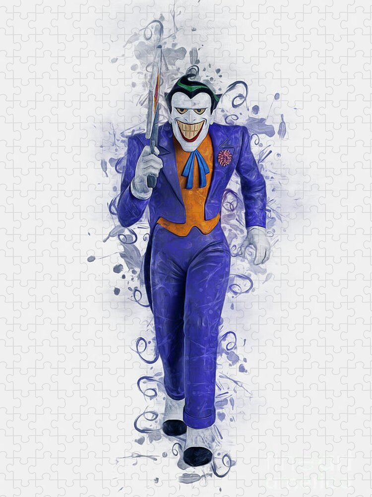 Batman Jigsaw Puzzle featuring the digital art The Joker #1 by Ian Mitchell