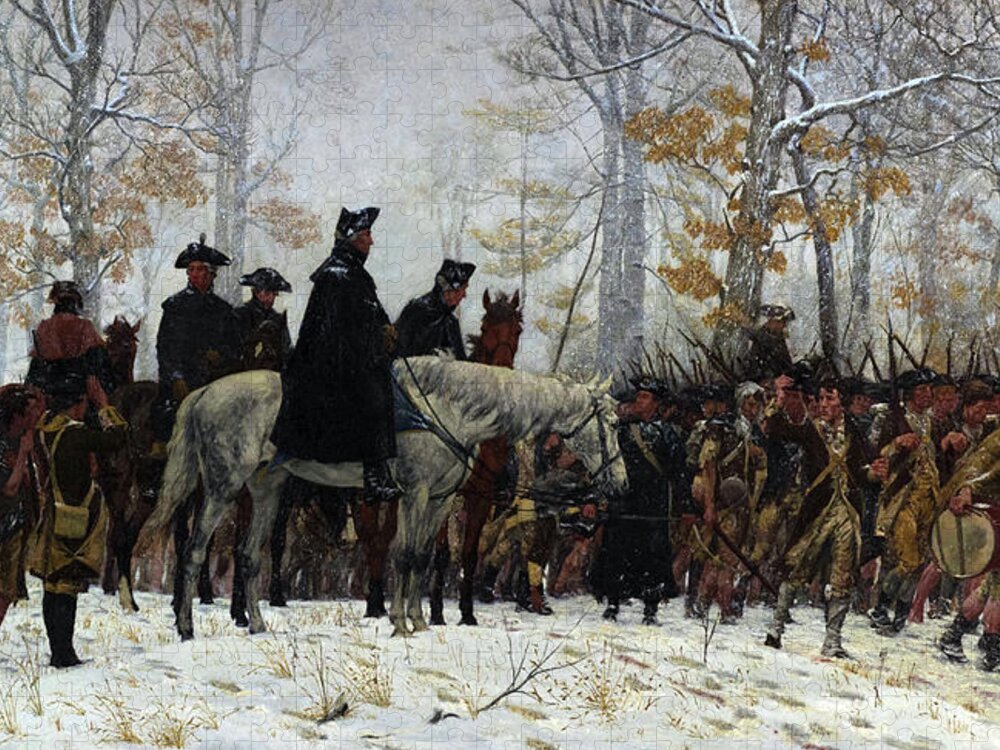 March Jigsaw Puzzle featuring the painting The March to Valley Forge by William Trego