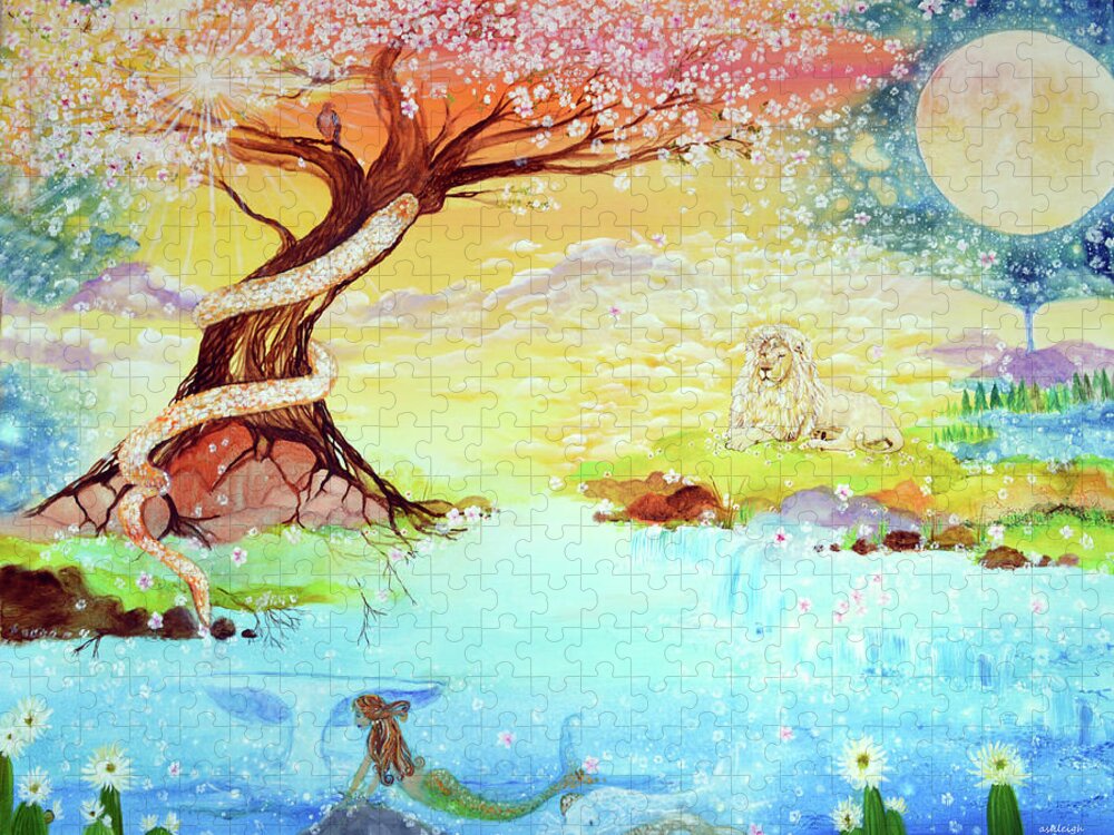 Tree Of Life Jigsaw Puzzle featuring the painting This Is A Story For You To Tell by Ashleigh Dyan Bayer