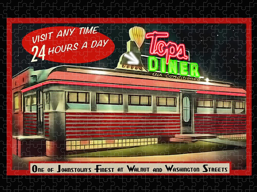 Top's Diner Jigsaw Puzzle featuring the photograph Top's Diner #1 by ARTtography by David Bruce Kawchak