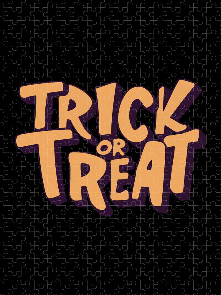 Halloween Jigsaw Puzzle featuring the digital art Trick or Treat Halloween #1 by Flippin Sweet Gear