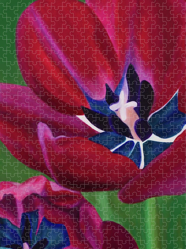 Art Jigsaw Puzzle featuring the painting Tulips by Tammy Pool