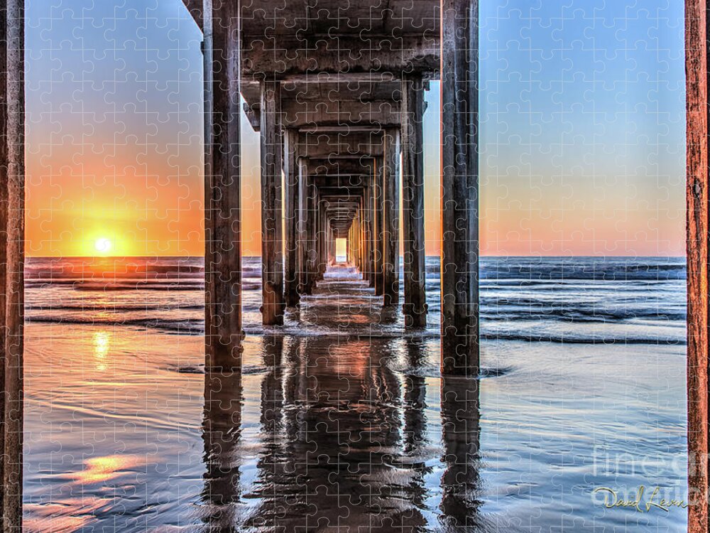 Beach Jigsaw Puzzle featuring the photograph Under Scripps Pier at Sunset by David Levin