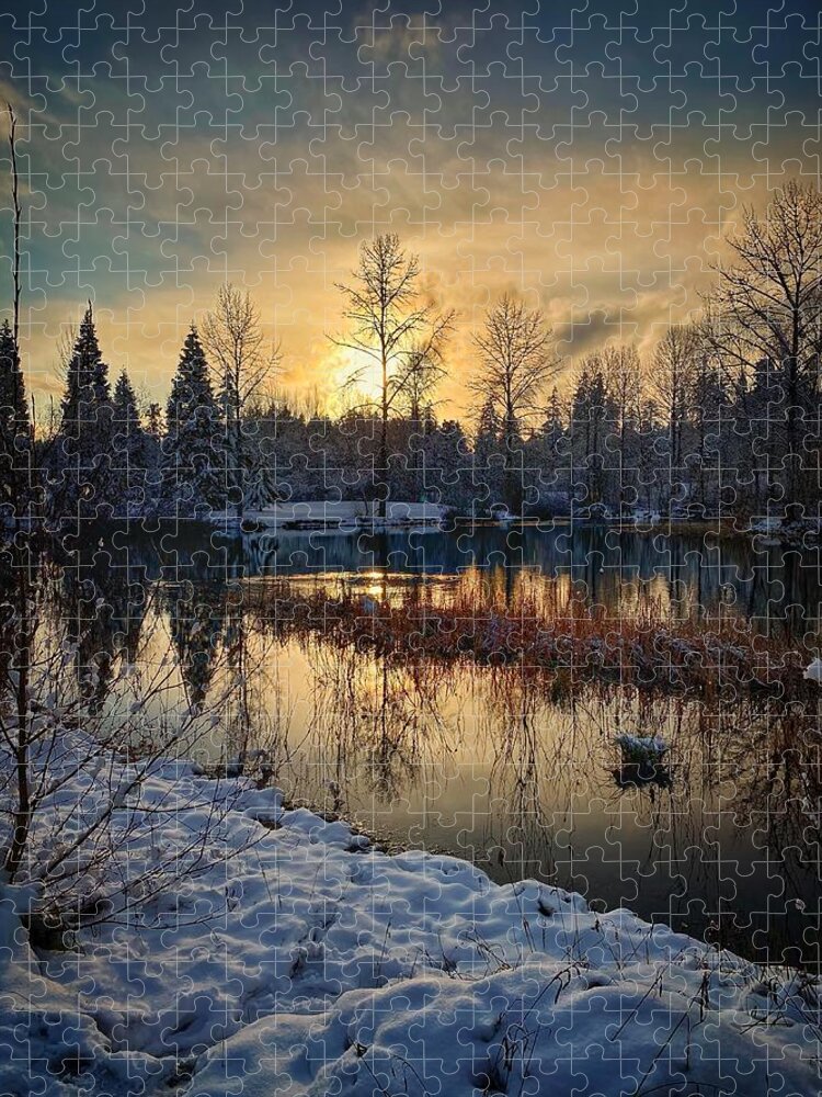 Winter Jigsaw Puzzle featuring the photograph Winter Sunset #1 by Jerry Abbott