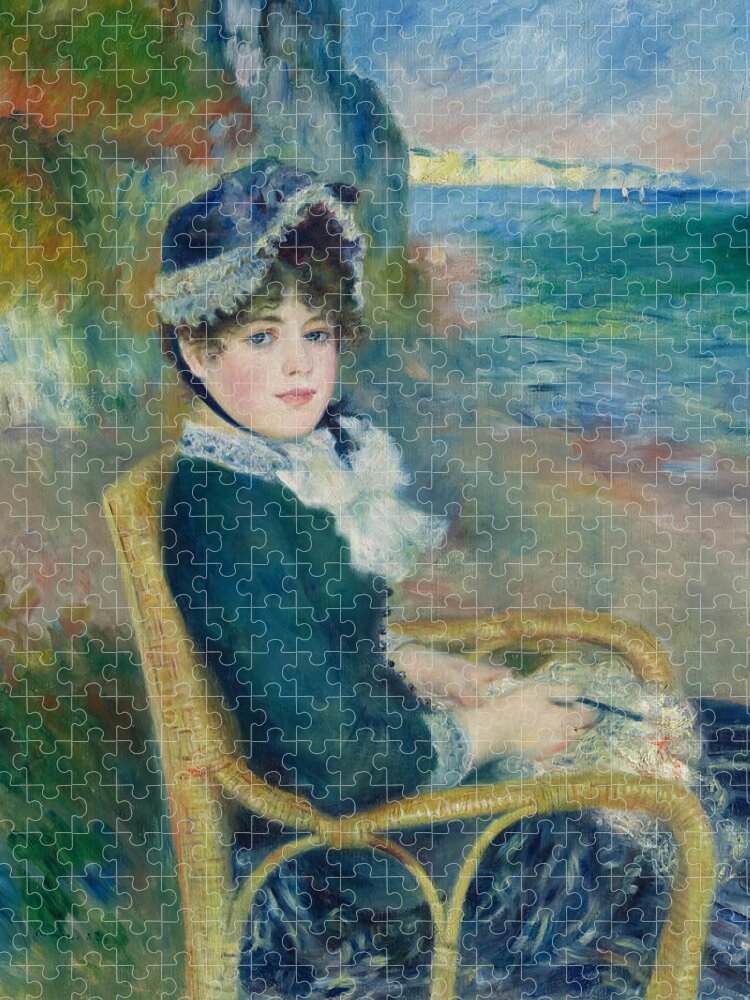 By The Seashore Jigsaw Puzzle featuring the painting By the Seashore by Pierre-Auguste Renoir by Mango Art