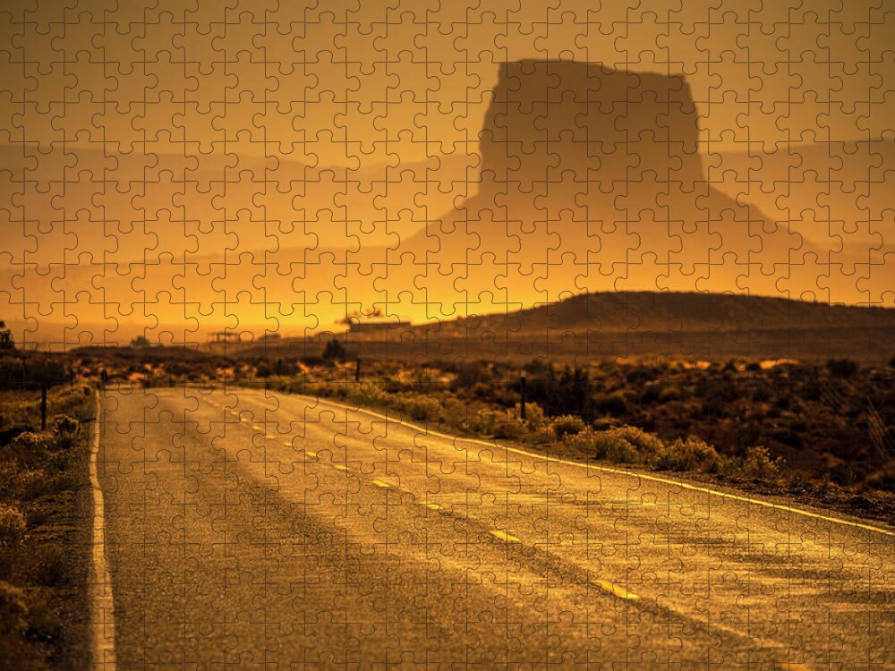 163 Jigsaw Puzzle featuring the photograph Monument Valley Highway #10 by Alan Copson