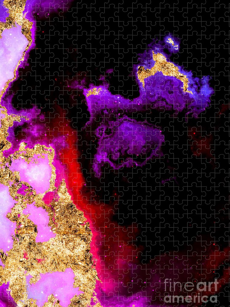 Holyrockarts Jigsaw Puzzle featuring the mixed media 100 Starry Nebulas in Space Abstract Digital Painting 032 by Holy Rock Design
