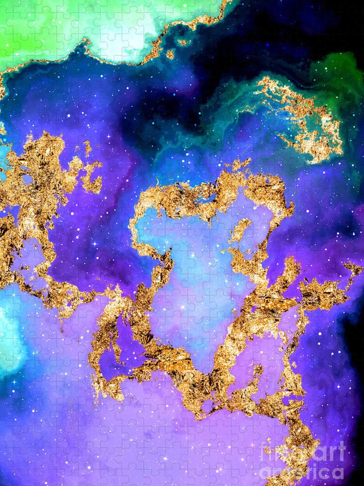 Holyrockarts Jigsaw Puzzle featuring the mixed media 100 Starry Nebulas in Space Abstract Digital Painting 047 by Holy Rock Design