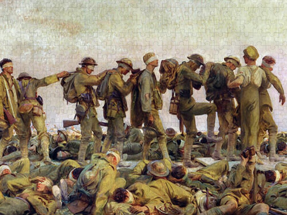 European Jigsaw Puzzle featuring the painting Gassed #13 by John Singer Sargent