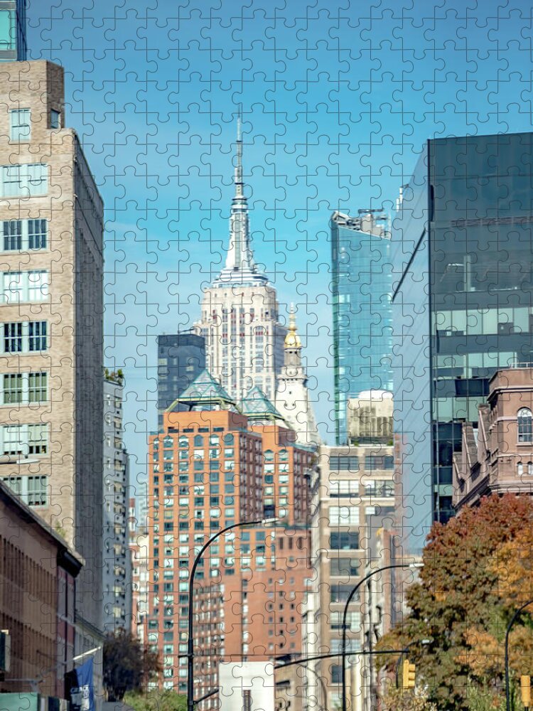 Nyc Jigsaw Puzzle featuring the photograph Looking At Skyline Of Manhattan New York City #12 by Alex Grichenko