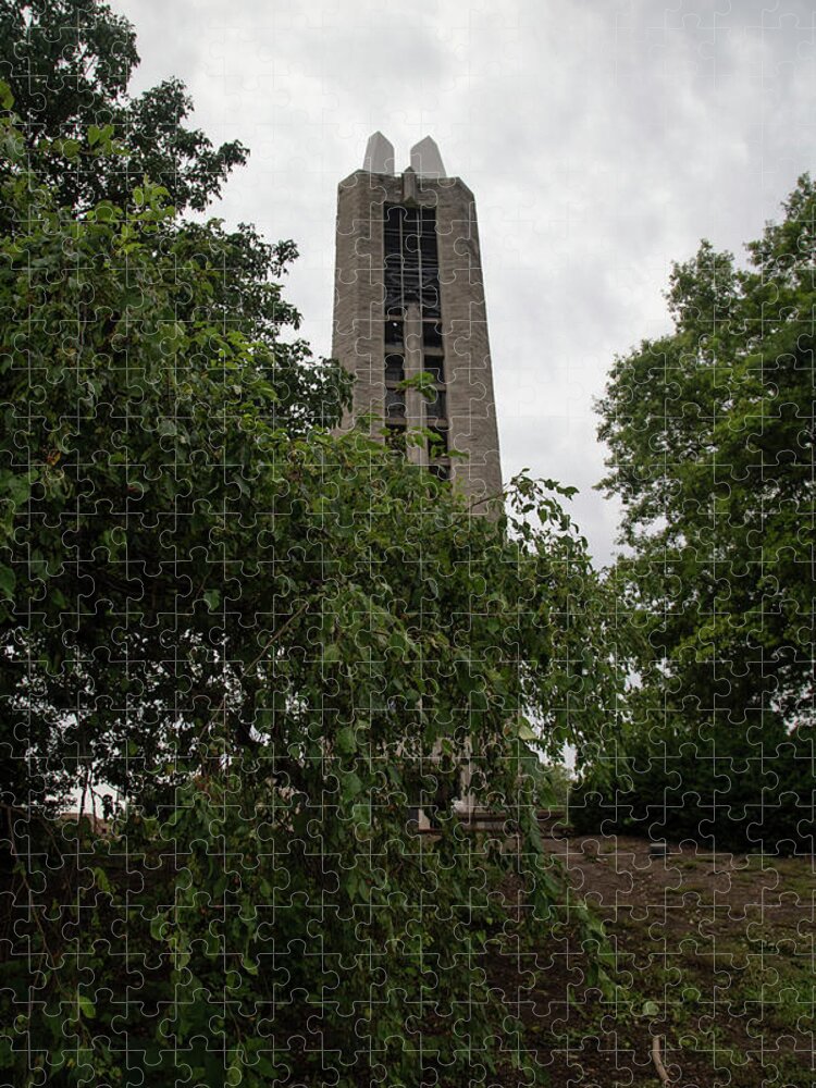 Kansas Jayhawks Jigsaw Puzzle featuring the photograph Campinilie Tower at University of Kansas by Eldon McGraw