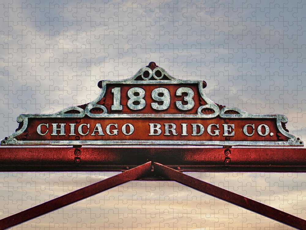 Coffee Street Bridge Jigsaw Puzzle featuring the photograph 1893 Chicago Bridge Co by Bill and Linda Tiepelman