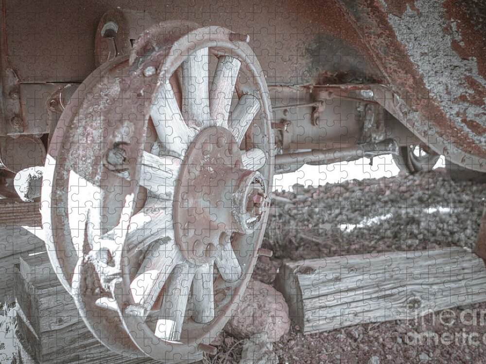 Ford Jigsaw Puzzle featuring the photograph 1930 Wooden Wheel by Darrell Foster