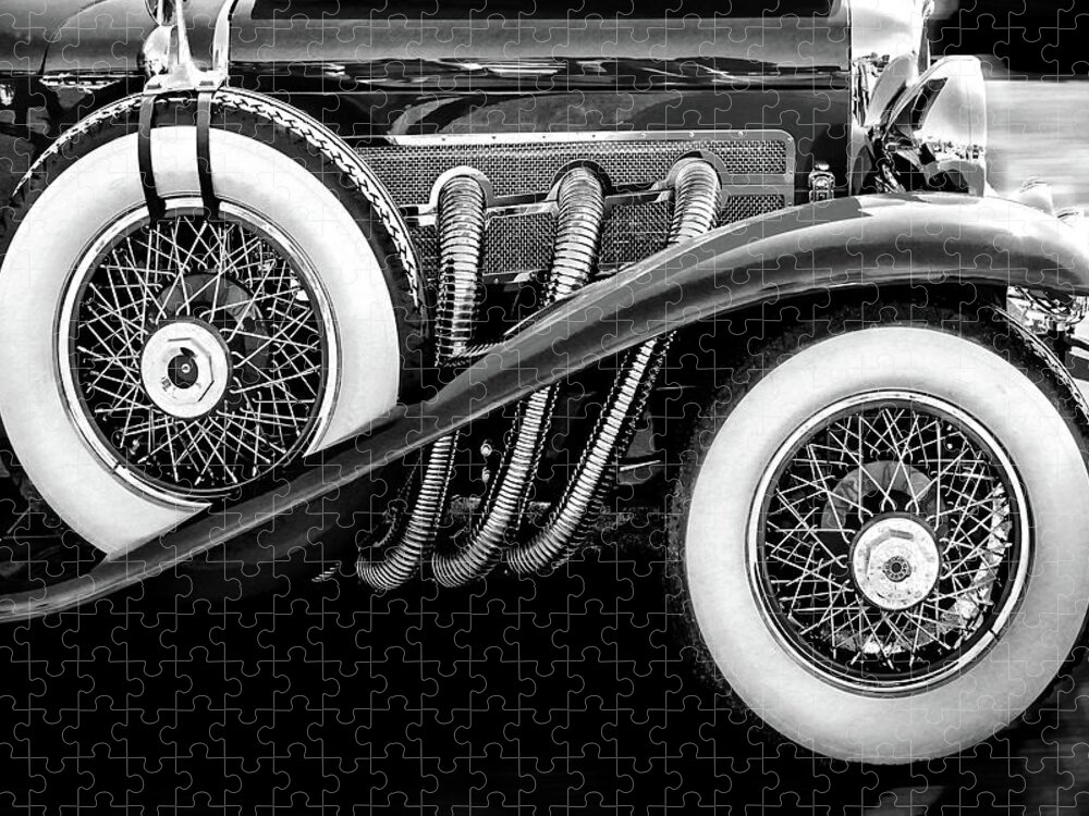 Car Photography Jigsaw Puzzle featuring the photograph 1932 Duesenberg Convertable by Jerry Cowart