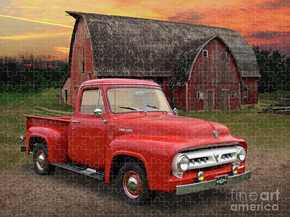 1953 Jigsaw Puzzle featuring the photograph 1953 Ford F-100 Pickup by Ron Long