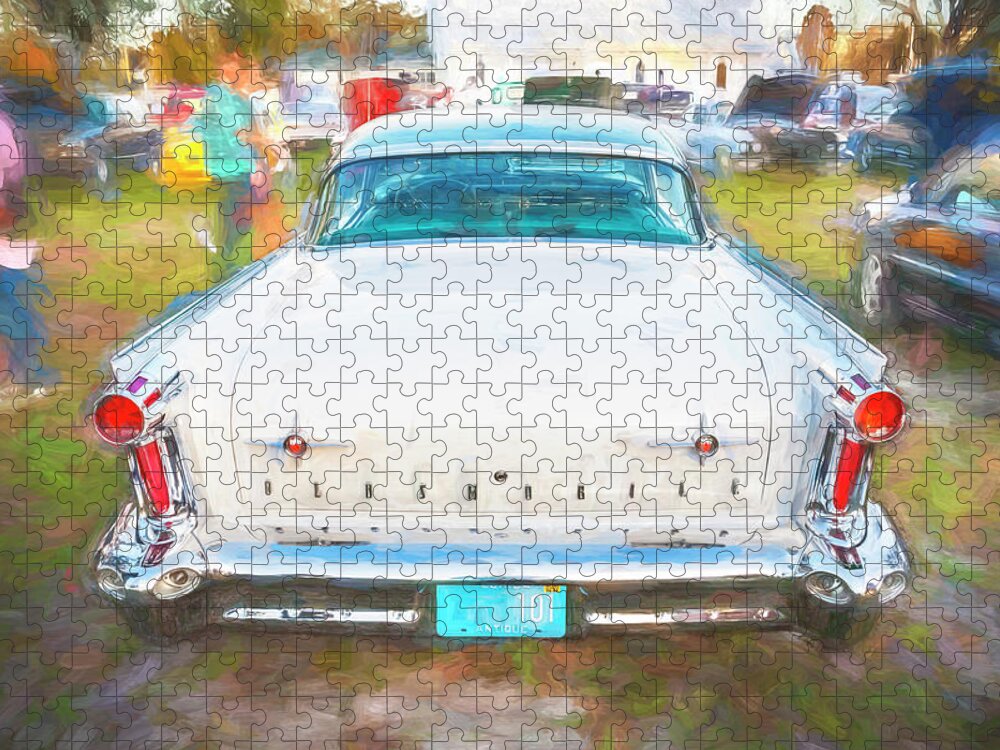 1958 Oldsmobile 98 Coupe Jigsaw Puzzle featuring the photograph 1958 Oldsmobile 98 Coupe X125 by Rich Franco