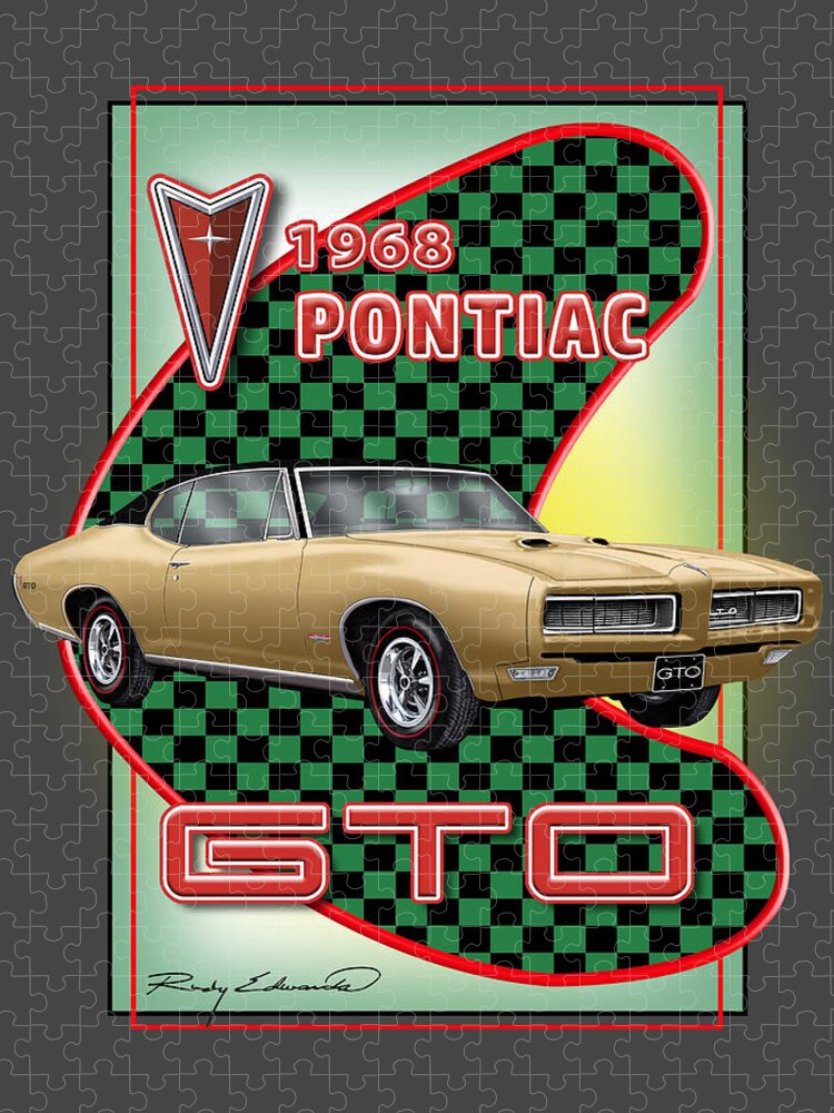 1,000 pc premium collector's edition jigsaw puzzle Chevy Gold 