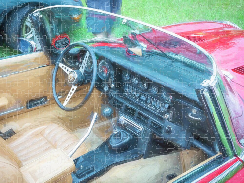 1974 Jaguar Xke V-12 Roadster Jigsaw Puzzle featuring the photograph 1974 Jaguar Xke V-12 Roadster X103 by Rich Franco