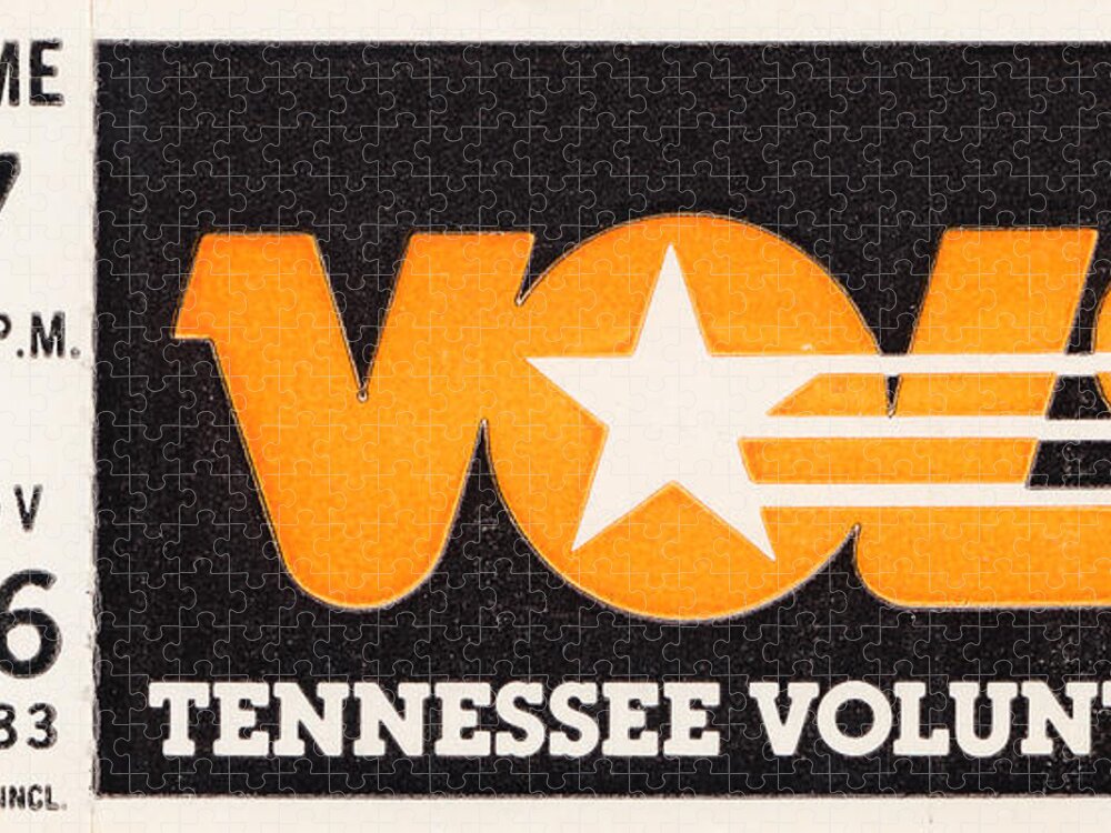 Tennessee Jigsaw Puzzle featuring the mixed media 1983 Tennessee Vols Game 7 by Row One Brand
