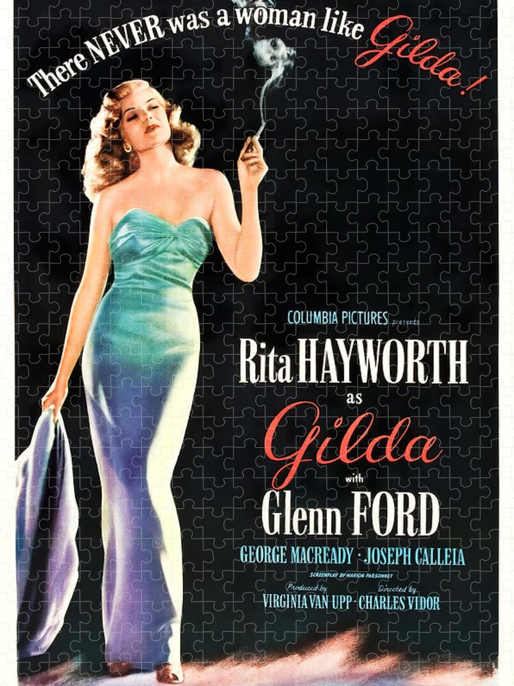 Gilda Jigsaw Puzzle featuring the mixed media ''Gilda'', with Rita Hayworth and Glenn Ford, 1946 by Movie World Posters