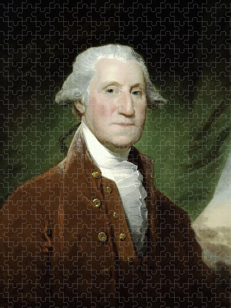 George Washington Jigsaw Puzzle featuring the painting President George Washington #4 by War Is Hell Store
