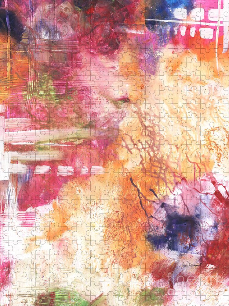 Raw Jigsaw Puzzle featuring the painting Raw Abstract Original Painting Liquid Art Pour Fine Art Prints Megan Duncanson #2 by Megan Aroon