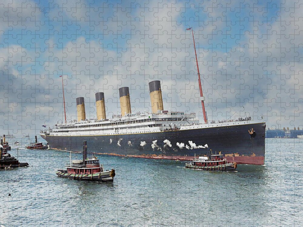 Steamer Jigsaw Puzzle featuring the digital art R.M.S. Olympic by Geir Rosset