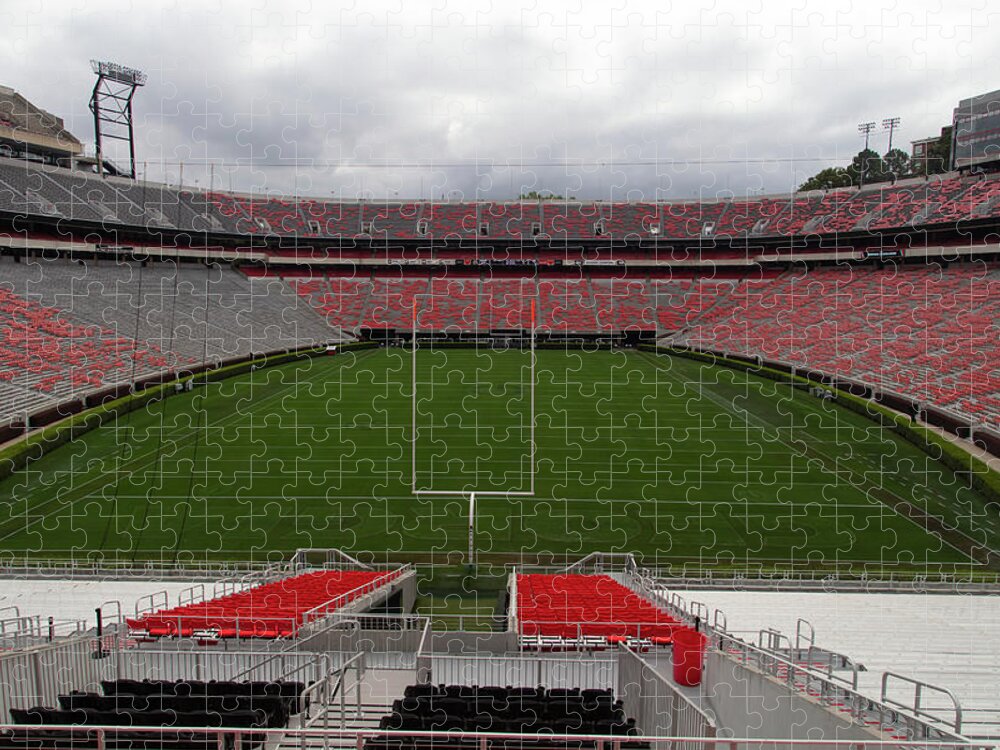 Athens Georgia Jigsaw Puzzle featuring the photograph Sanford Stadium at the University of Georgia by Eldon McGraw