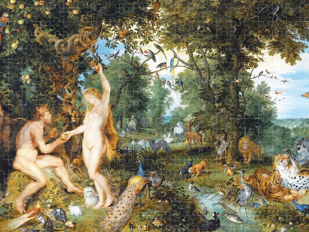 Peter Paul Rubens Jigsaw Puzzle featuring the painting The Garden of Eden by Peter Paul Rubens and Jan Brueghel the Elder
