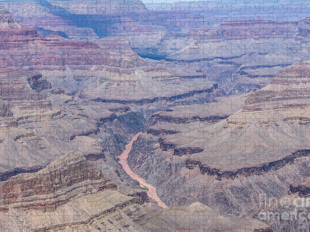The Grand Canyon And Colorado River Jigsaw Puzzle featuring the digital art The Grand Canyon and Colorado River by Tammy Keyes