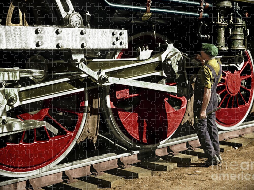 Trains Jigsaw Puzzle featuring the photograph The Mechanic #3 by Franchi Torres
