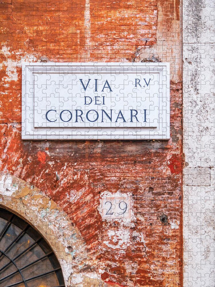 Alan Copson Jigsaw Puzzle featuring the photograph Via dei Coronari - Rome #2 by Alan Copson
