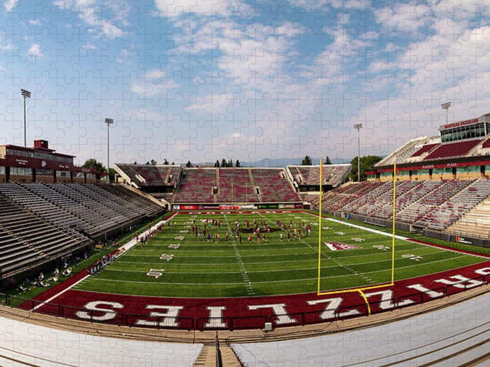 University Of Montana Campus Jigsaw Puzzle featuring the photograph Washington Grizzly Stadium at the University of Montana by Eldon McGraw