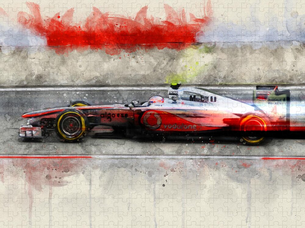 Formula 1 Jigsaw Puzzle featuring the digital art 2011 McLaren F1 by Geir Rosset