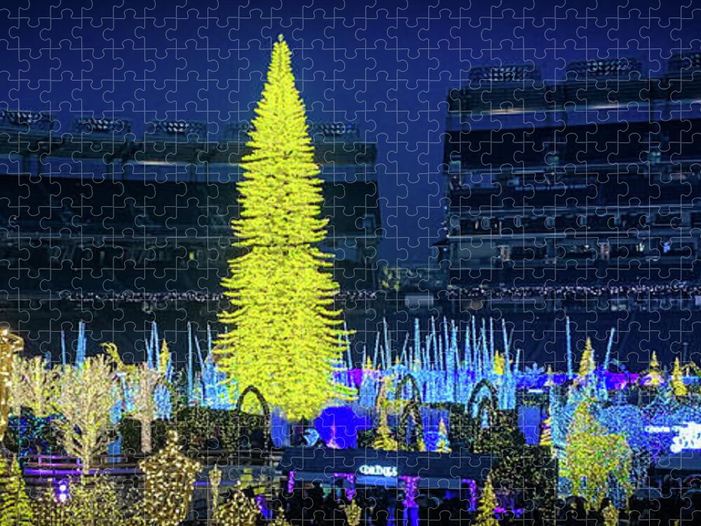 Holiday Lights Jigsaw Puzzle featuring the photograph 2019 Enchant - Nationals Park by Lora J Wilson