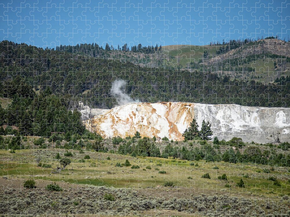 Outdoors Jigsaw Puzzle featuring the photograph Mammoth Hot Springs in Yellowstone National Park. USA #24 by Alex Grichenko