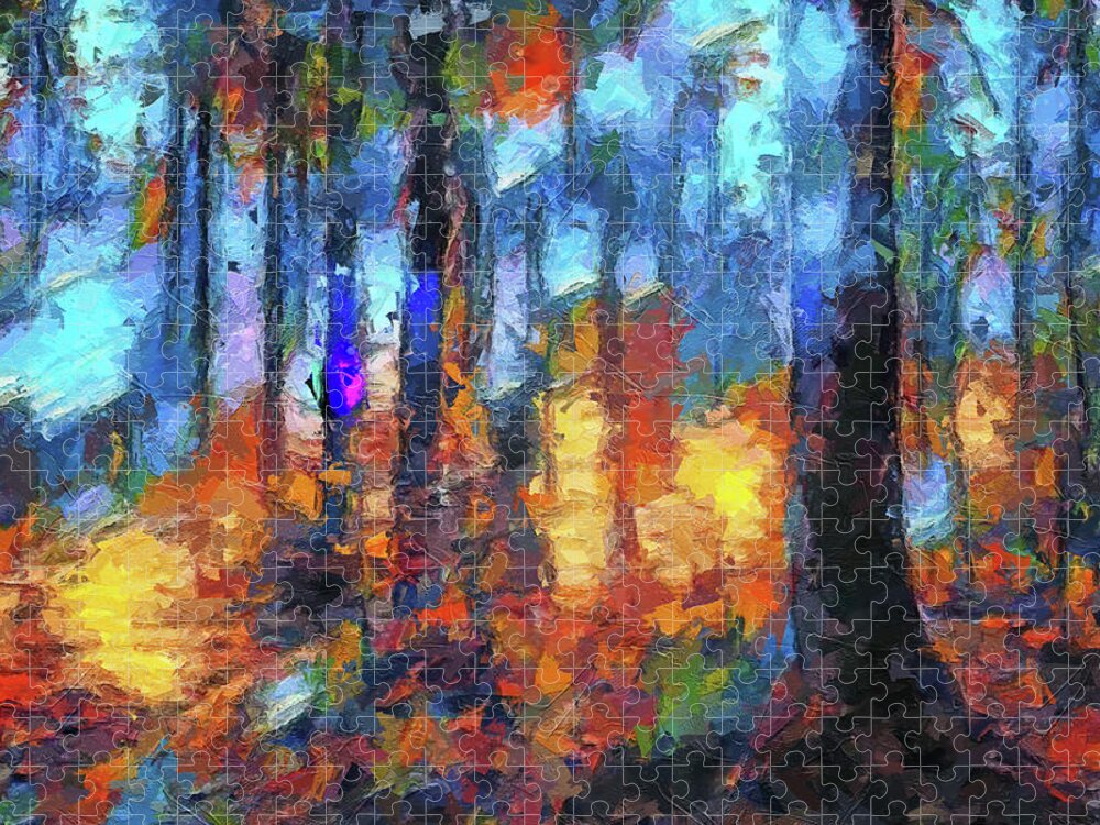 Forest Jigsaw Puzzle featuring the digital art Power of Nature #27 by TintoDesigns