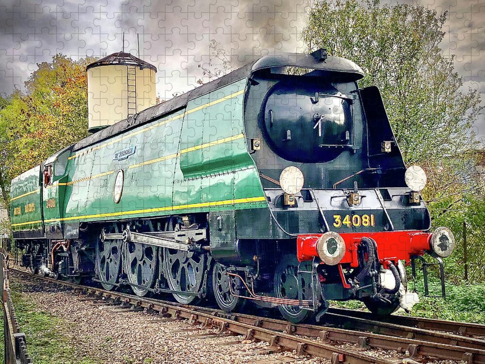 British Jigsaw Puzzle featuring the photograph 92 Squadron 34081 Steam Locomotive #3 by Gordon James