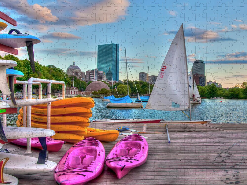 Sailing On The Charles River Jigsaw Puzzle featuring the photograph Kayaking on the Charles River - Boston #3 by Joann Vitali
