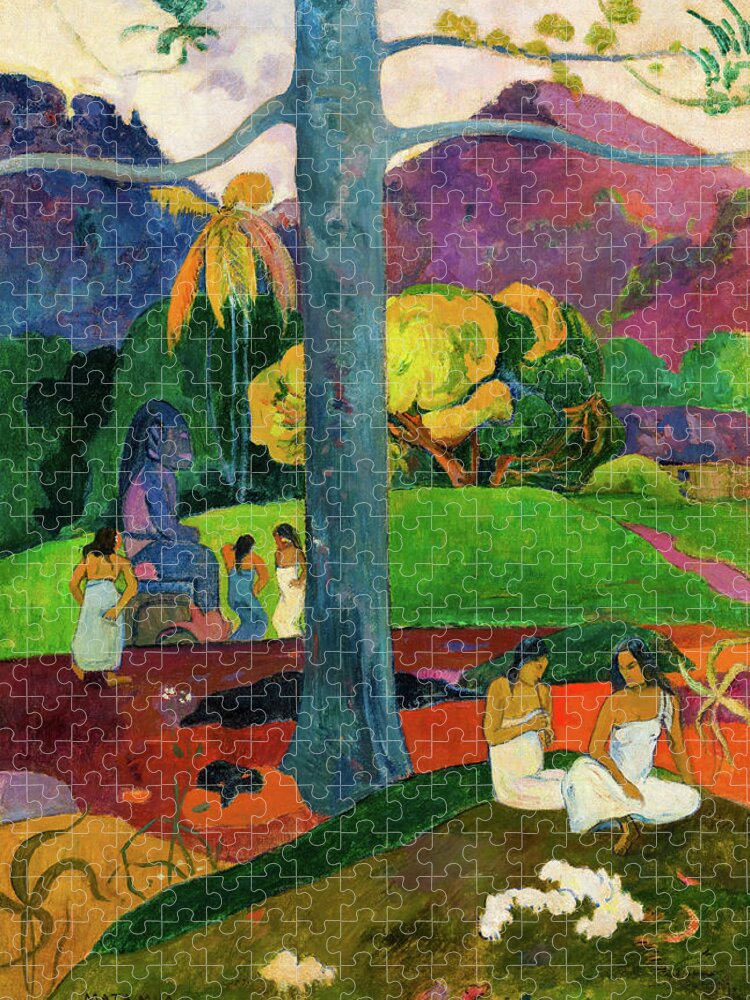 Mata Mua Jigsaw Puzzle featuring the painting Mata Mua #3 by Paul Gauguin