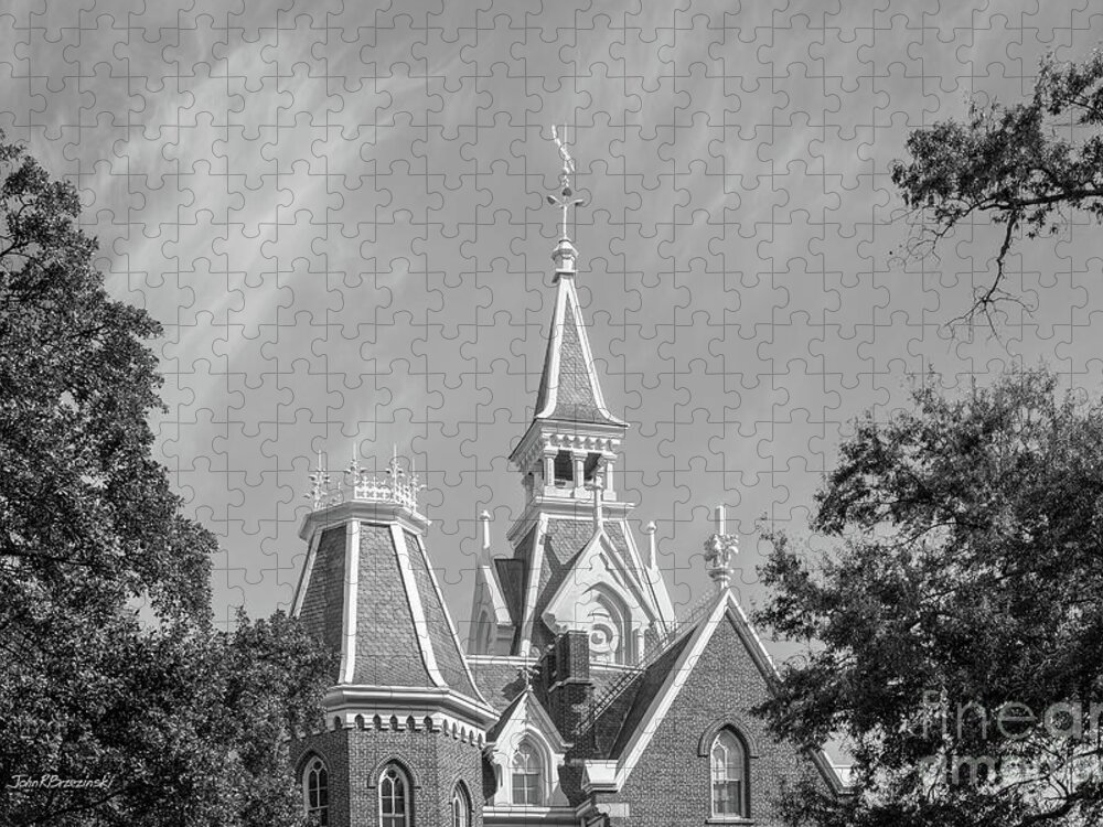 Mercer University Jigsaw Puzzle featuring the photograph Mercer University Godsey Administration by University Icons