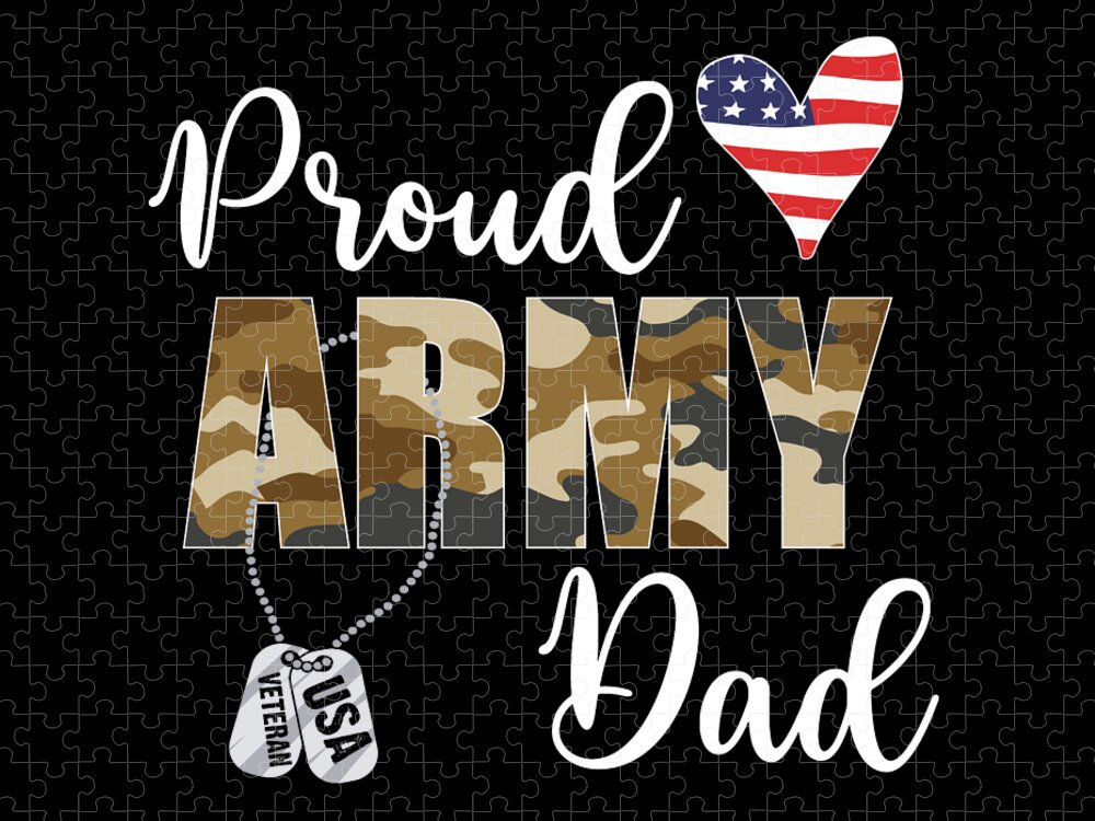 Usa Army Shirts Jigsaw Puzzle featuring the drawing Proud Army Family Shirts, Military Shirt, Personalized Soldier's Name, Army Wife, Cool USA Navy #3 by Mounir Khalfouf