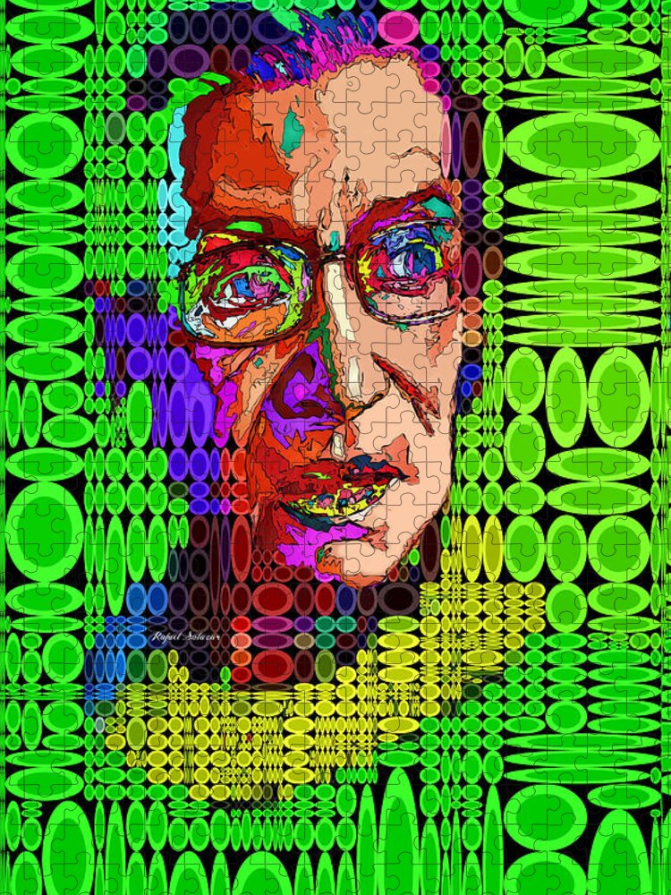 Portraits Jigsaw Puzzle featuring the digital art Ruth Bader Ginsburg - RBG #2 by Rafael Salazar