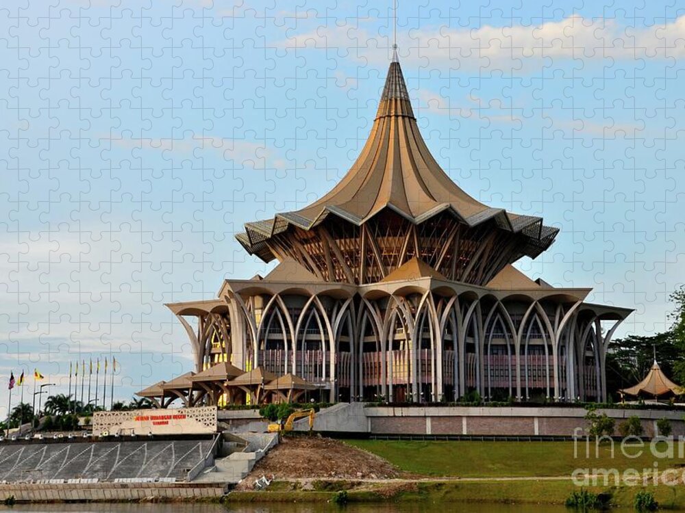 Architecture Jigsaw Puzzle featuring the photograph Sarawak state legislative parliamentary assembly building Kuching Malaysia #7 by Imran Ahmed