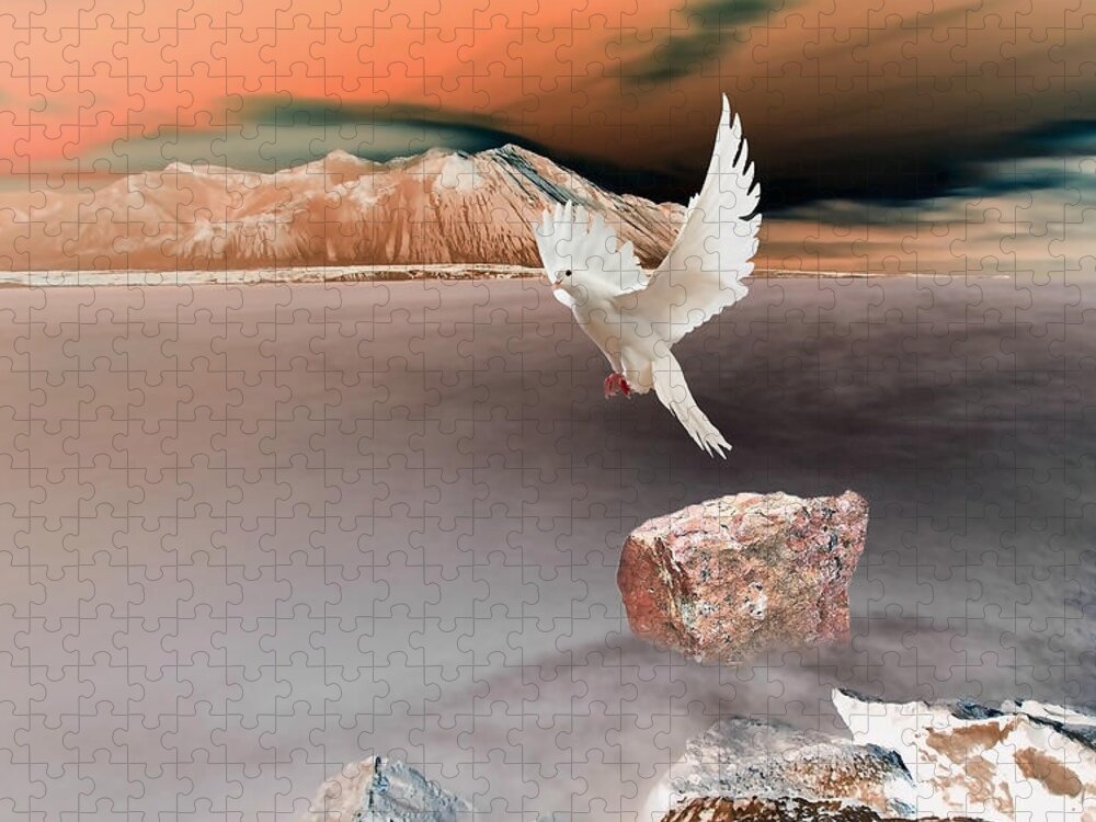 Bird Jigsaw Puzzle featuring the mixed media Take Off #3 by Marvin Blaine