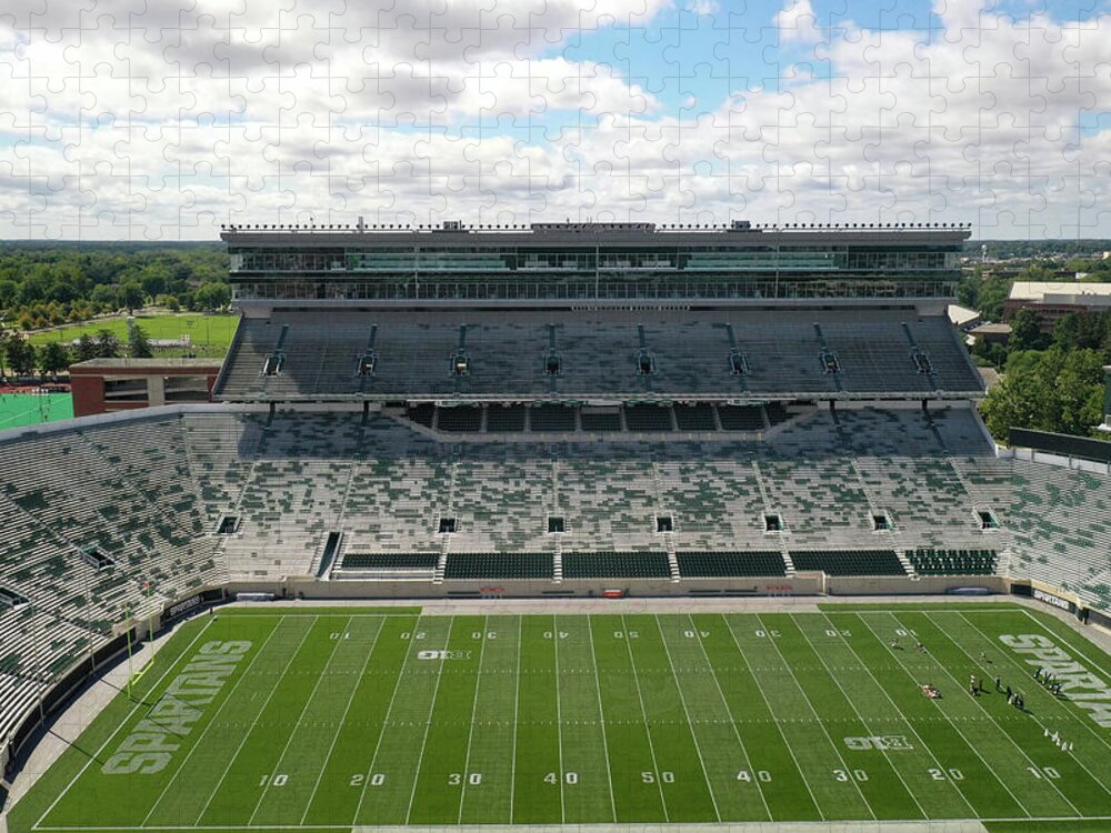 Spartan Stadium Inside Jigsaw Puzzle featuring the photograph Spartan Stadium at Michigan State University in East Lansing Michigan #35 by Eldon McGraw